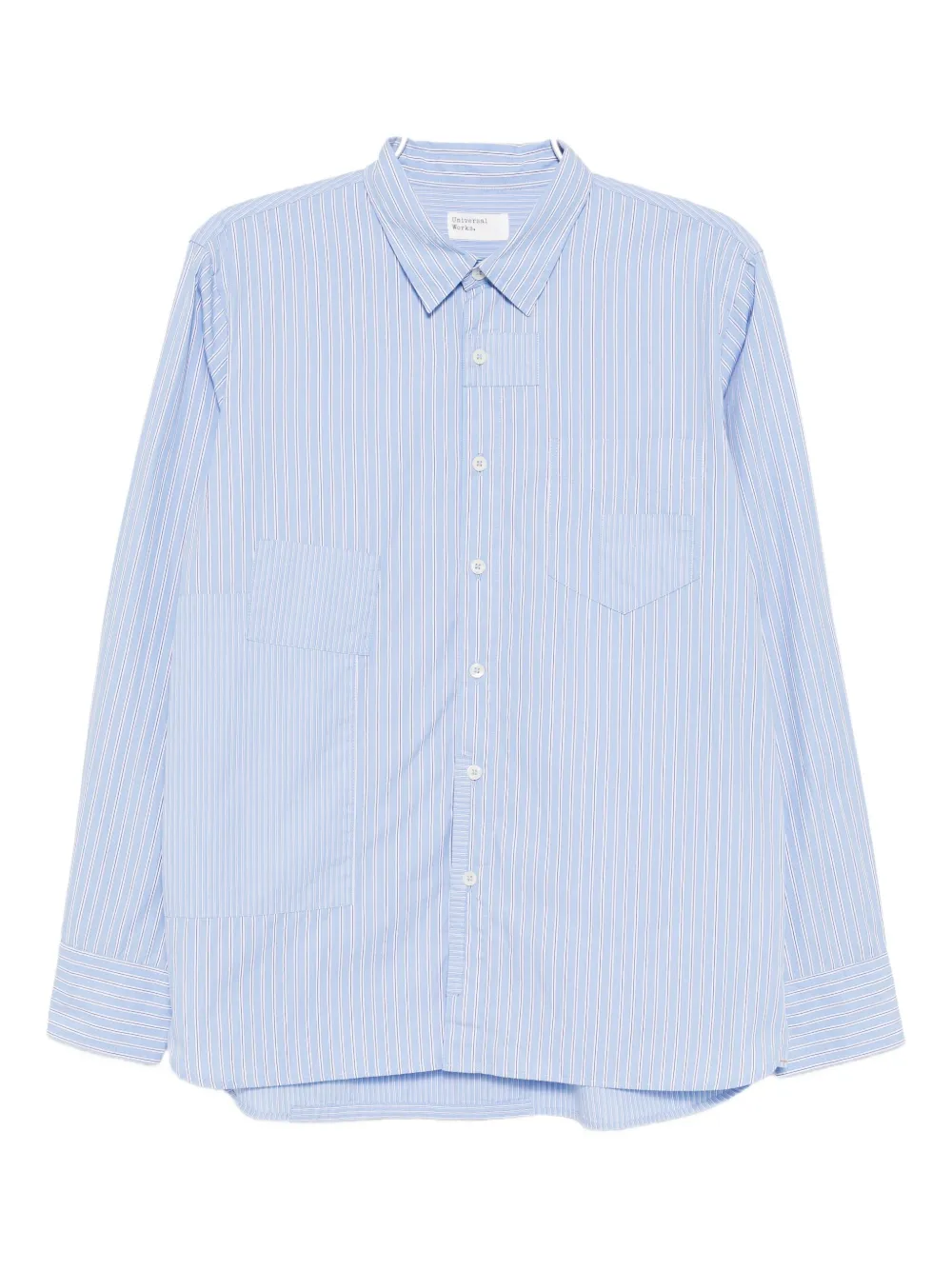 Universal Works Patched Cotton Shirt In Blue