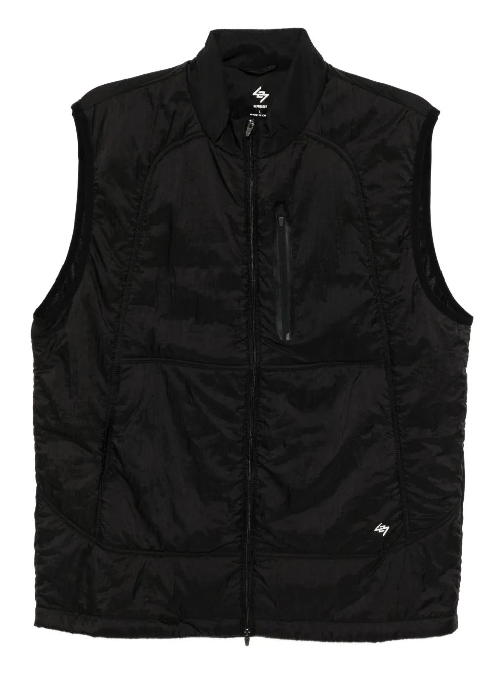 REPRESENT 247 zip-up gilet jacket Zwart