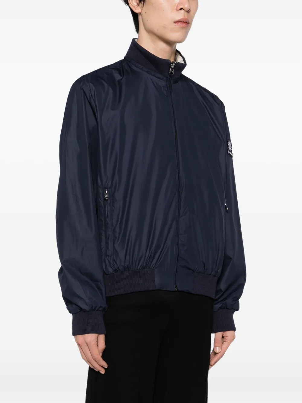 Sandbanks Reversible Logo-patch Jacket In Blue