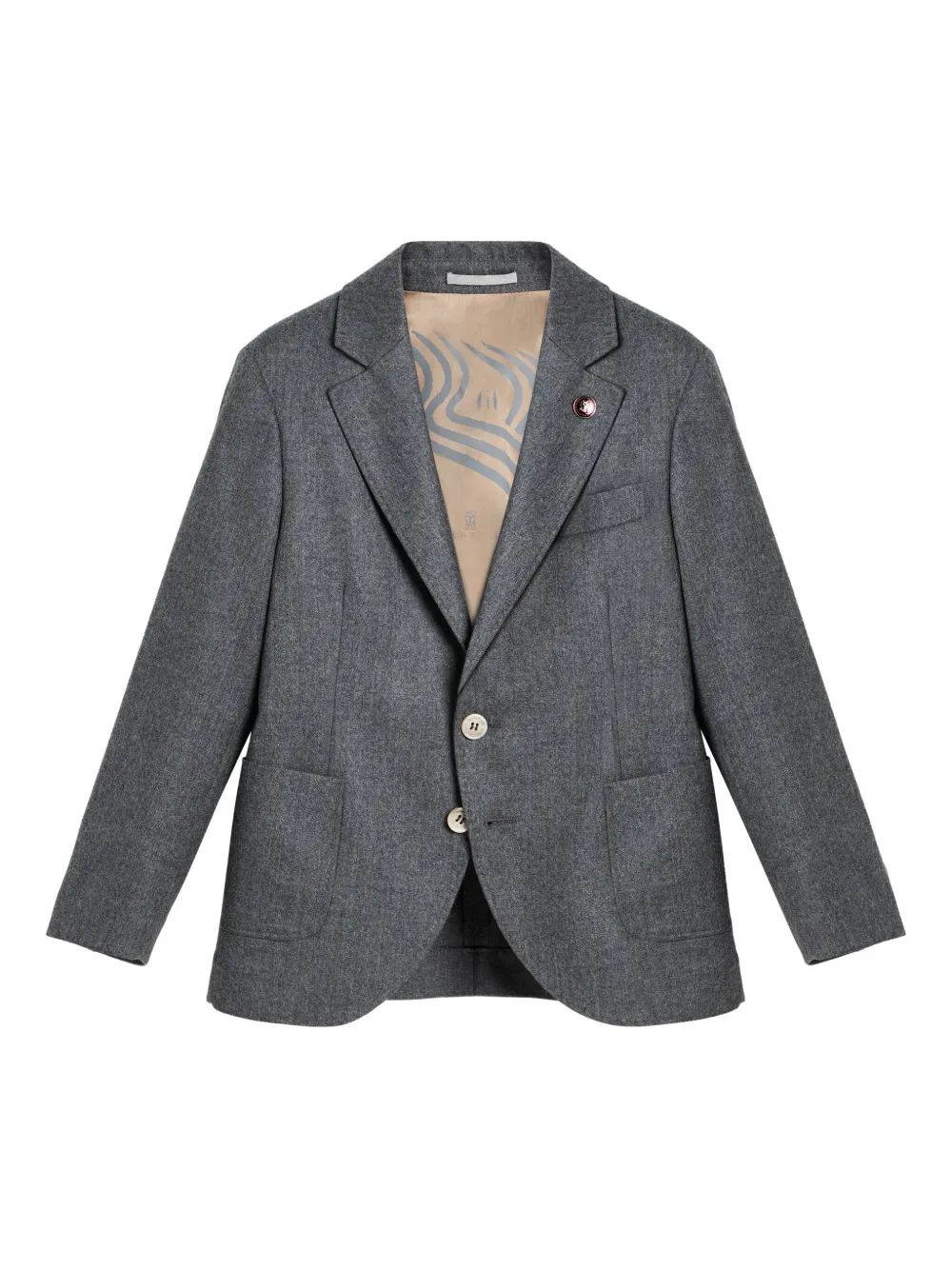 Brunello Cucinelli Kids two-button patch-pocket blazer - グレー Brunello Cucinelli Kids two-button patch-pocket blazer - グレー