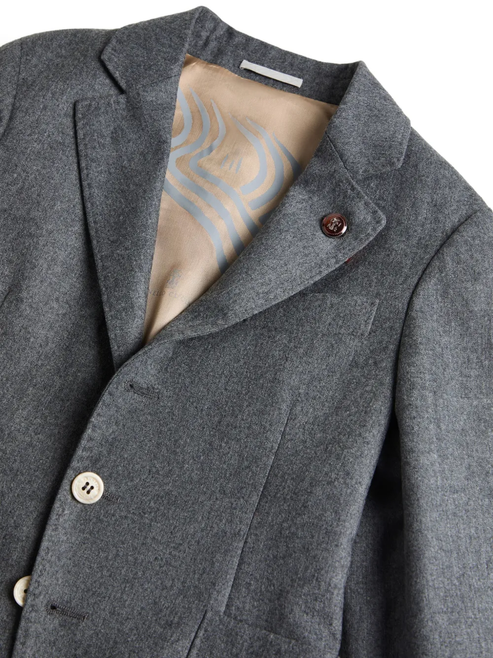 Brunello Cucinelli Kids two-button patch-pocket blazer Grijs