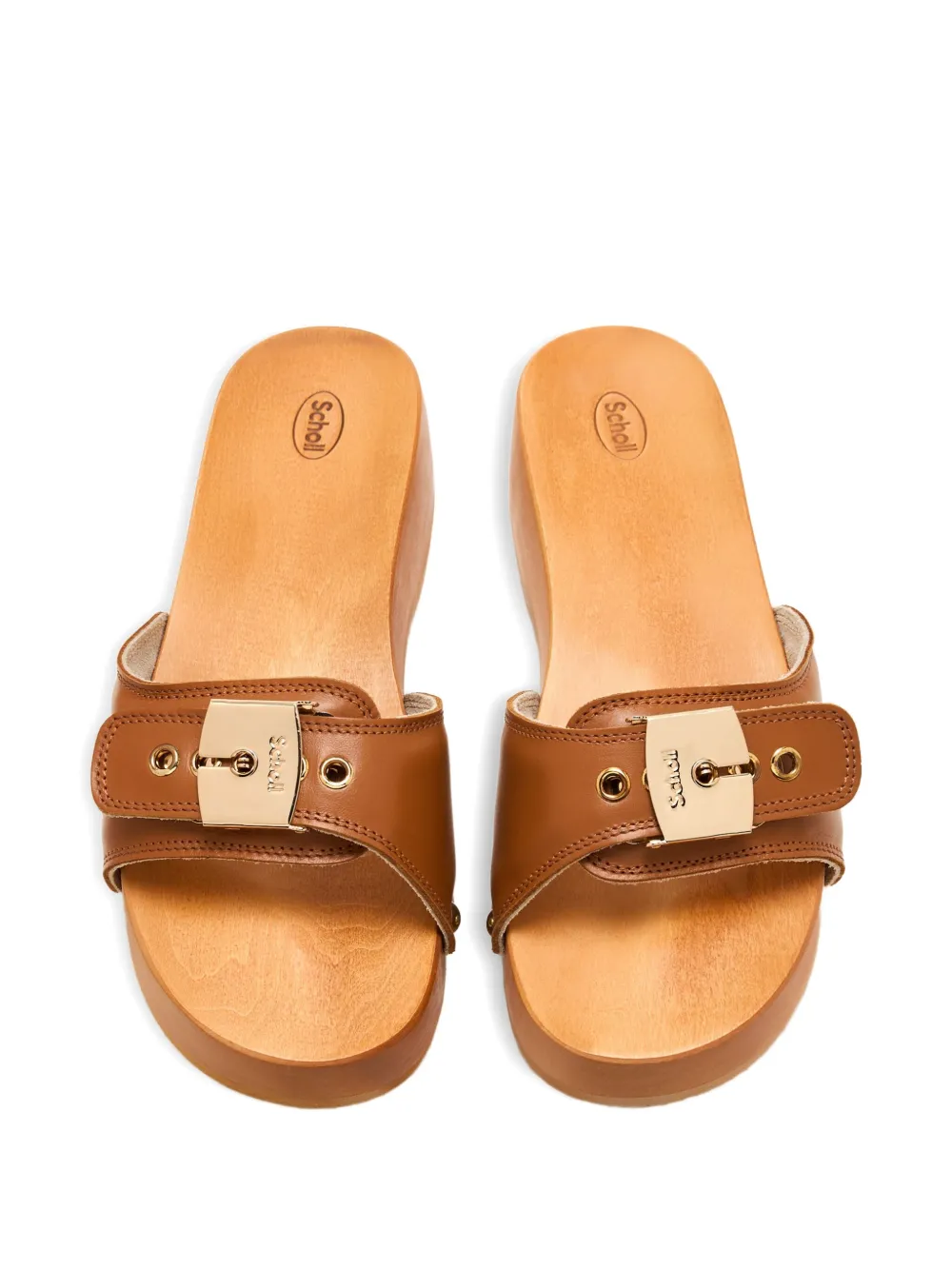 Scholl 45mm Pescura buckle-fastening studded sandals Brown