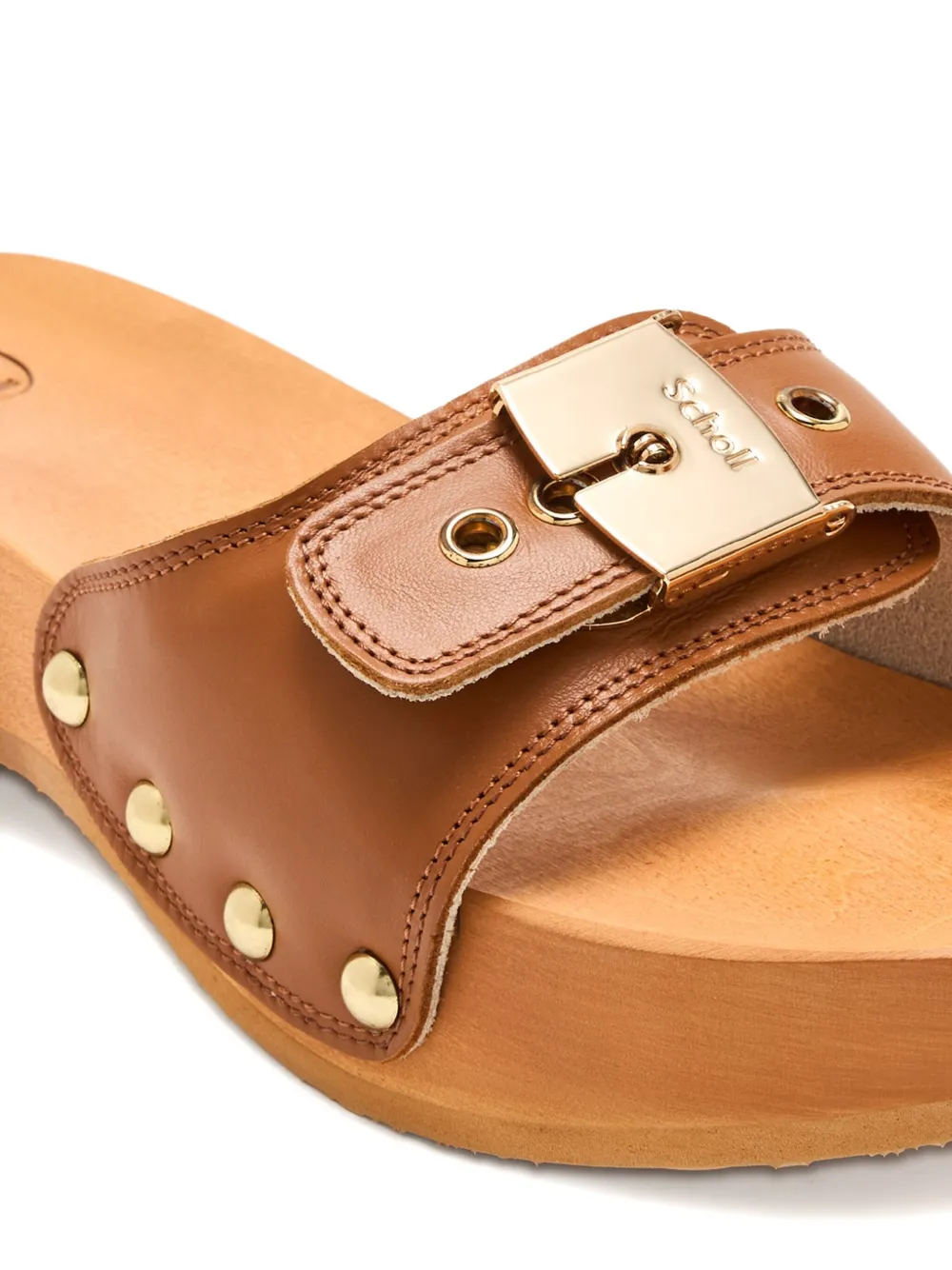Scholl 45mm Pescura buckle-fastening studded sandals Brown