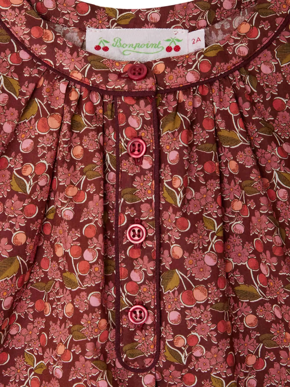Bonpoint Shirt met bloemenprint en knoop Rood