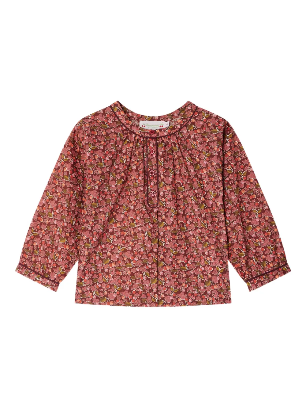Bonpoint button floral blouse | Red | Image 1