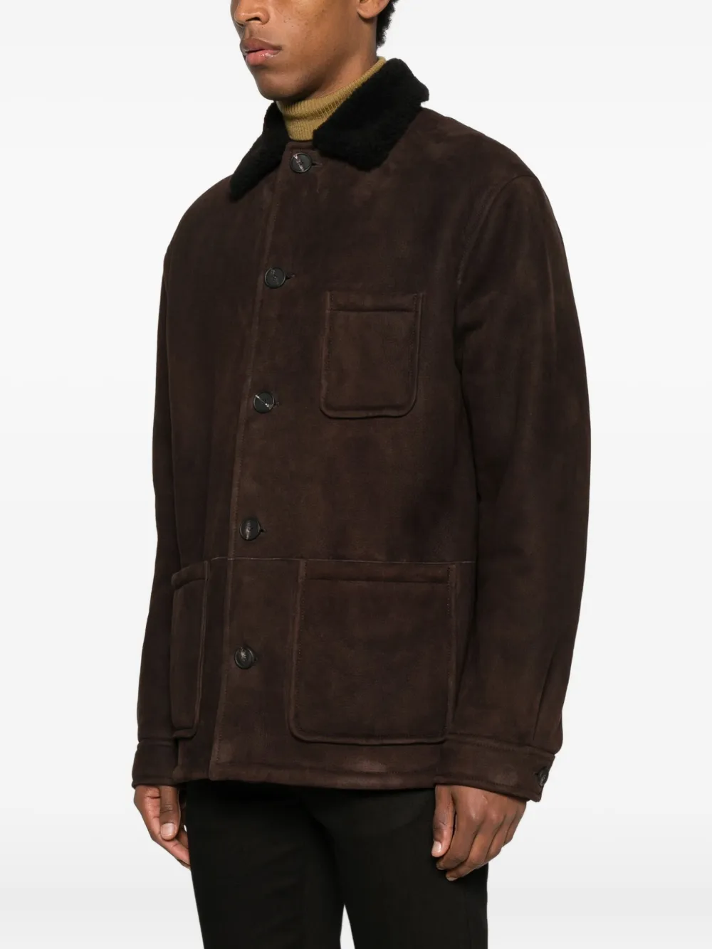 Tagliatore Fur Collar Pocket Coat In Brown