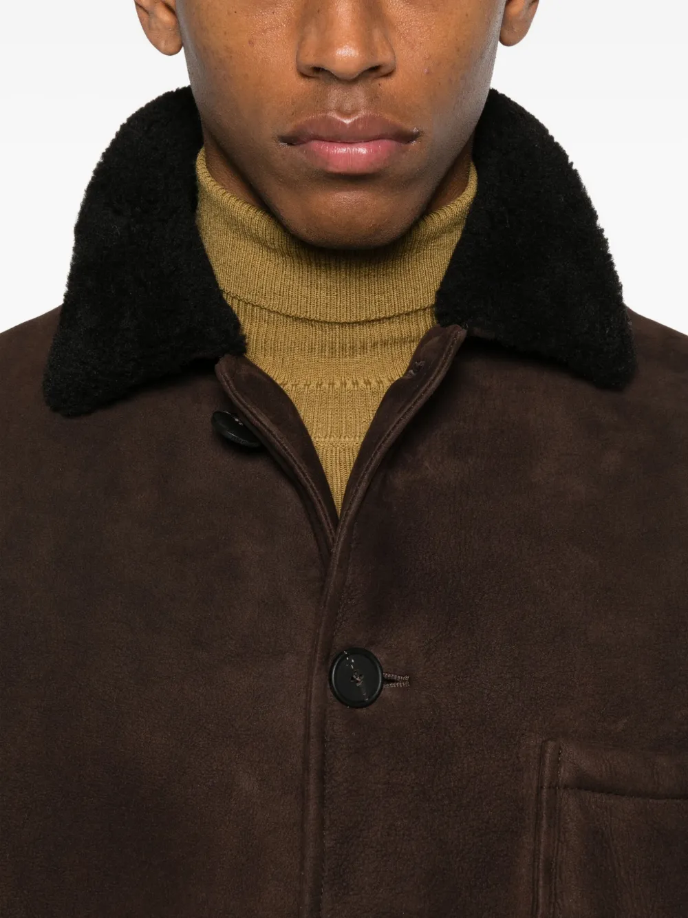 Tagliatore Fur Collar Pocket Coat In Brown
