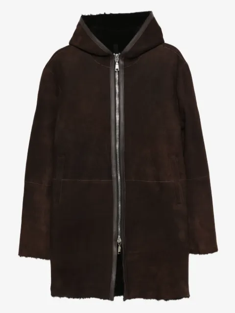 Tagliatore hooded zip-up coat