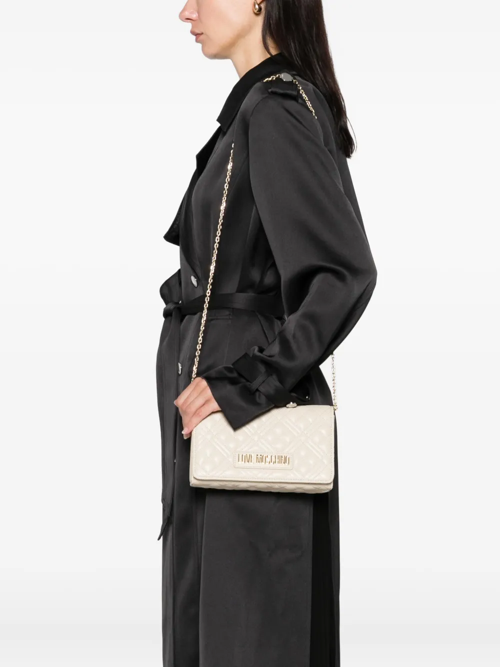 Love Moschino Quilted Chain-strap Shoulder Bag In Neutral