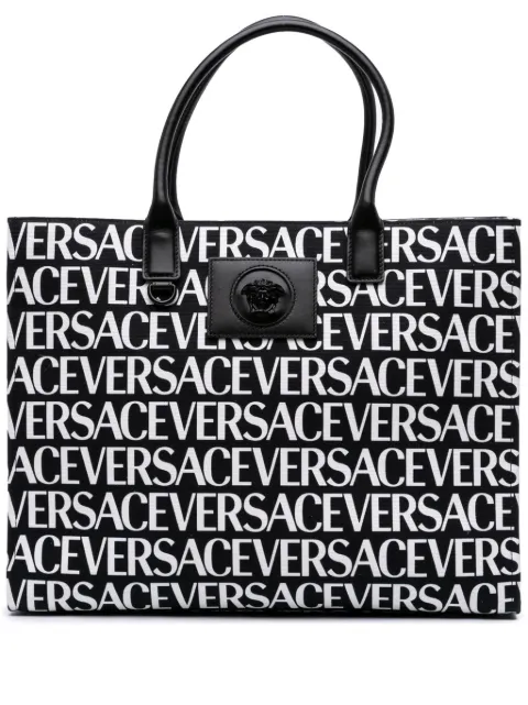 Versace Pre-Owned 2021-2025 Canvas Logo Print tote bag