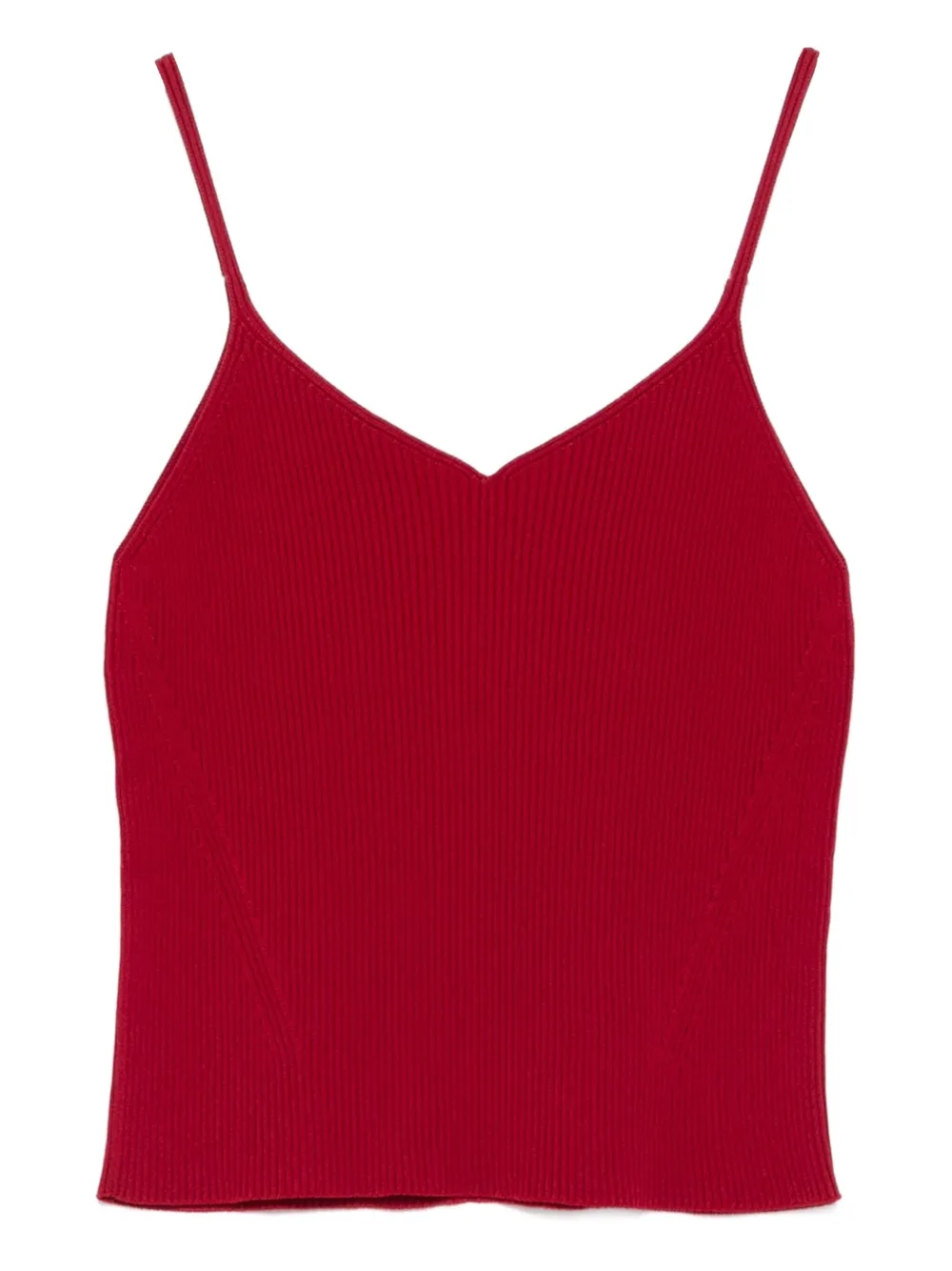 ribbed V-neck top