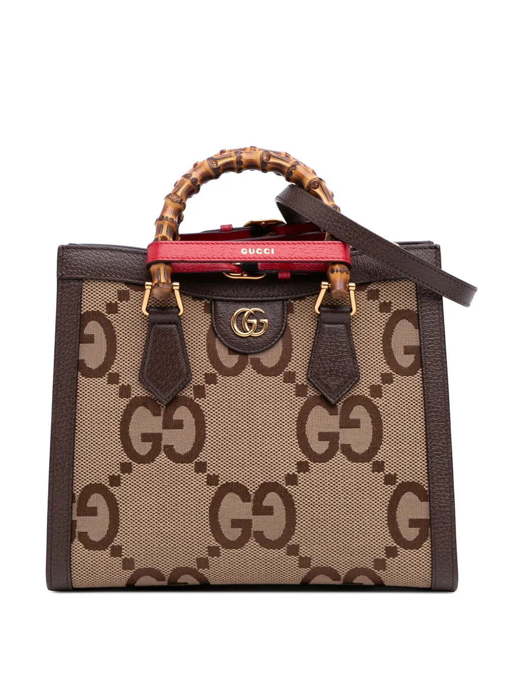 Gucci Pre-Owned 2016-2025 Small Jumbo GG Canvas Bamboo Diana satchel - Gucci Pre-Owned 2016-2025 Small Jumbo GG Canvas Bamboo Diana satchel -
