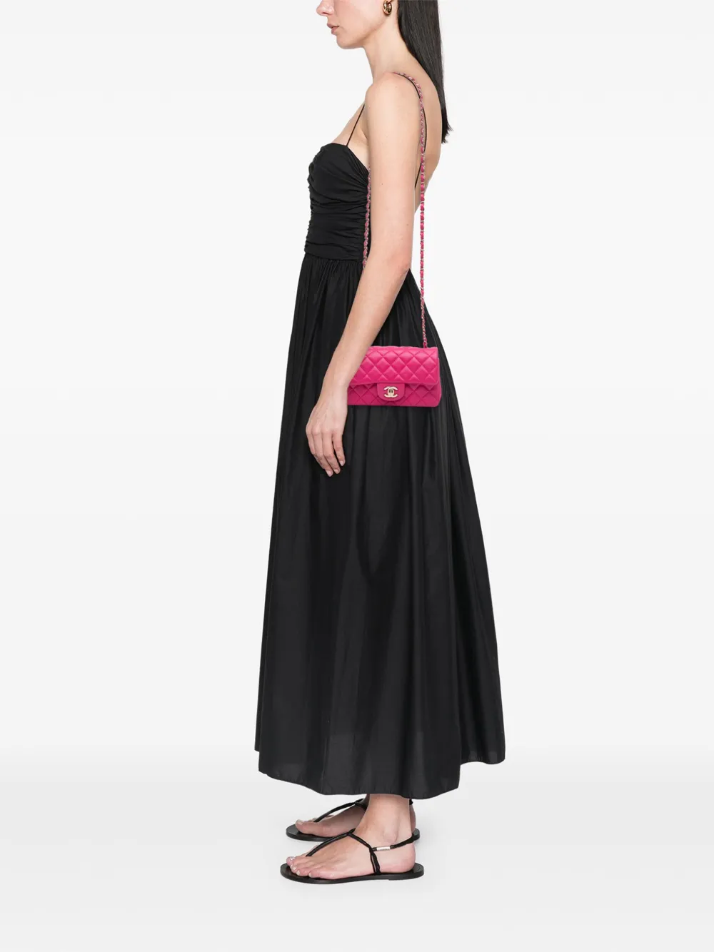 CHANEL Pre-Owned 2016-2017 Mini Rectangular Classic Lambskin Single Flap crossbody bag | Pre-Owned | Image 2