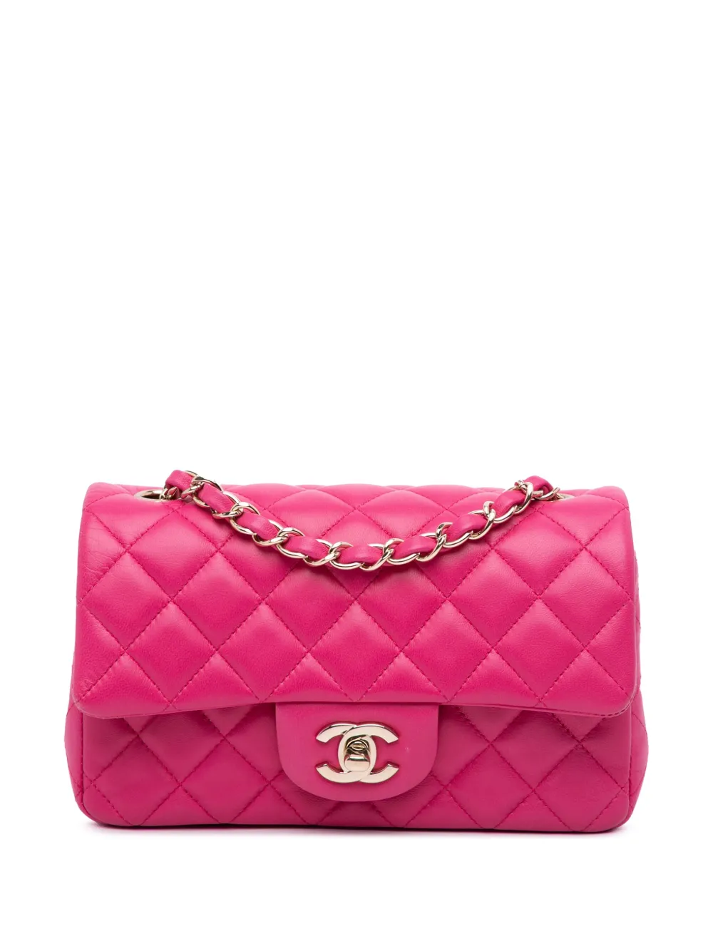 CHANEL Pre-Owned 2016-2017 Mini Rectangular Classic Lambskin Single CHANEL Pre-Owned 2016-2017 Mini Rectangular Classic Lambskin Single