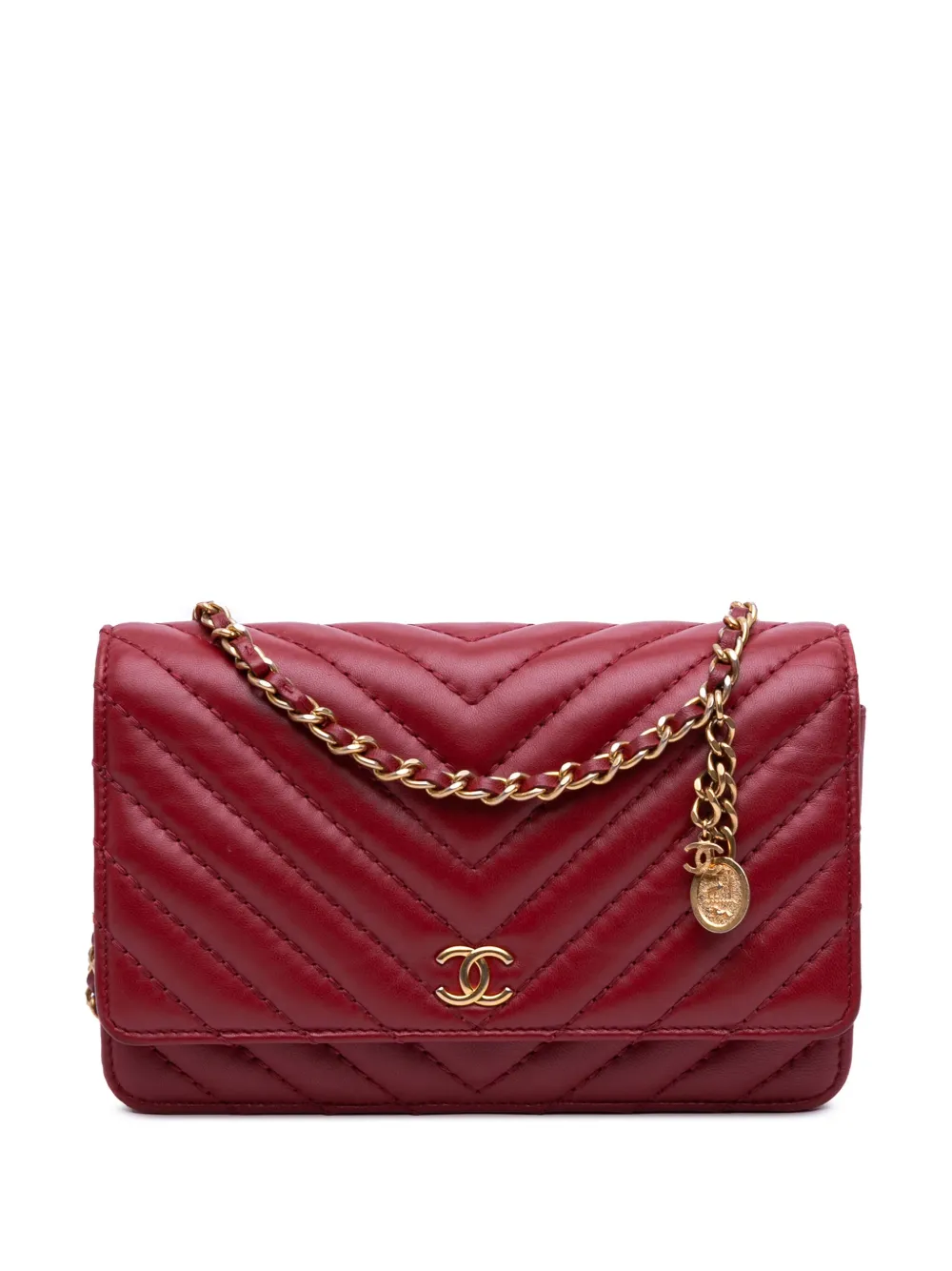CHANEL Pre-Owned 2019 Métiers d'Art CC Chevron Lambskin Wallet On CHANEL Pre-Owned 2019 Métiers d'Art CC Chevron Lambskin Wallet On