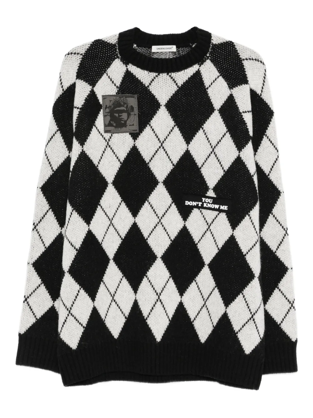 Undercover argyle sweater | Black | Image 1