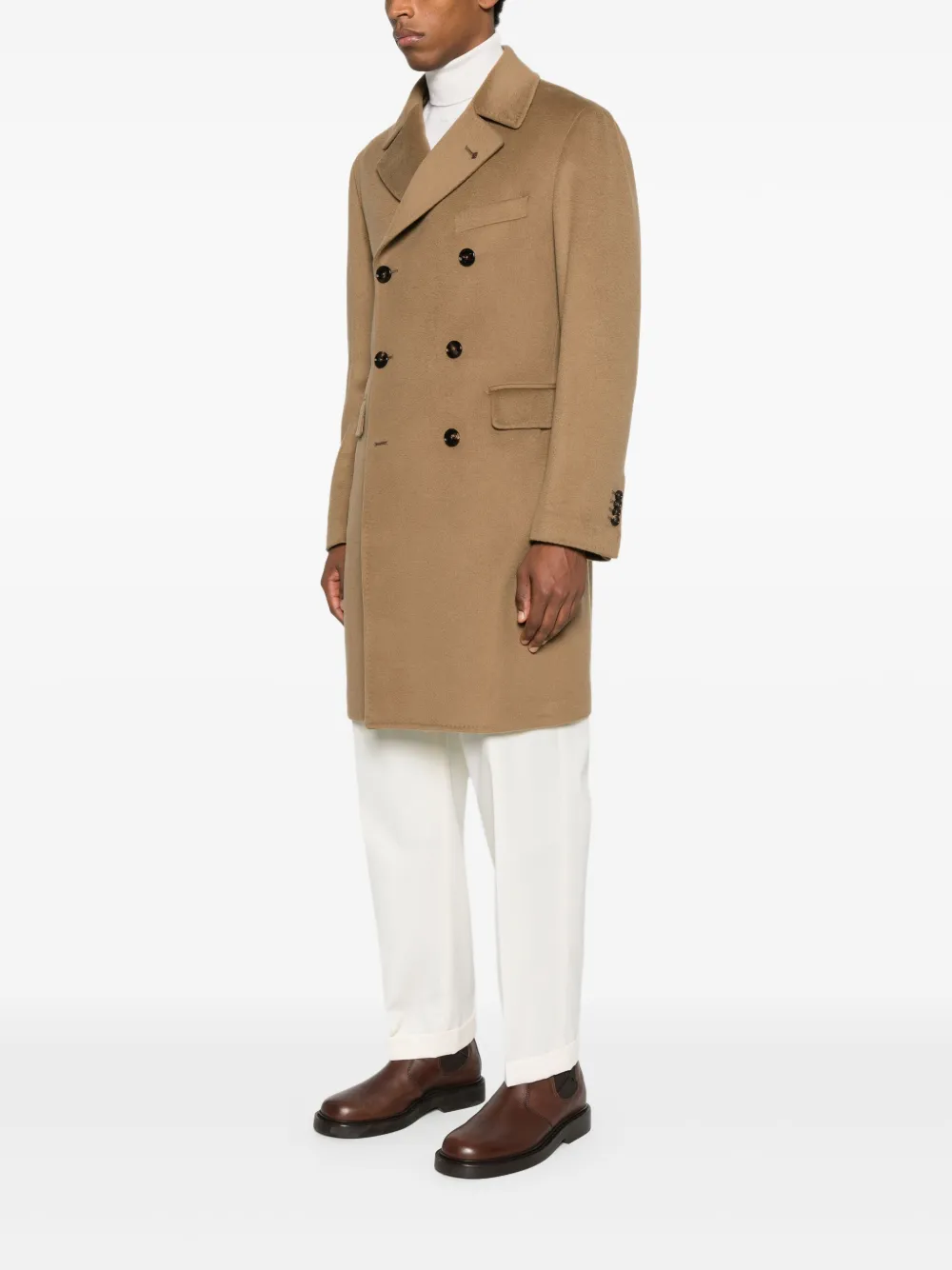 Tagliatore Jas met dubbele rij knopen en zak Bruin