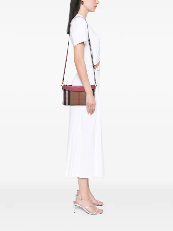 Burberry Pre-Owned 2000-2017 House Check Canvas Derby Peyton Crossbody Bag  Brown FARFETCH ID