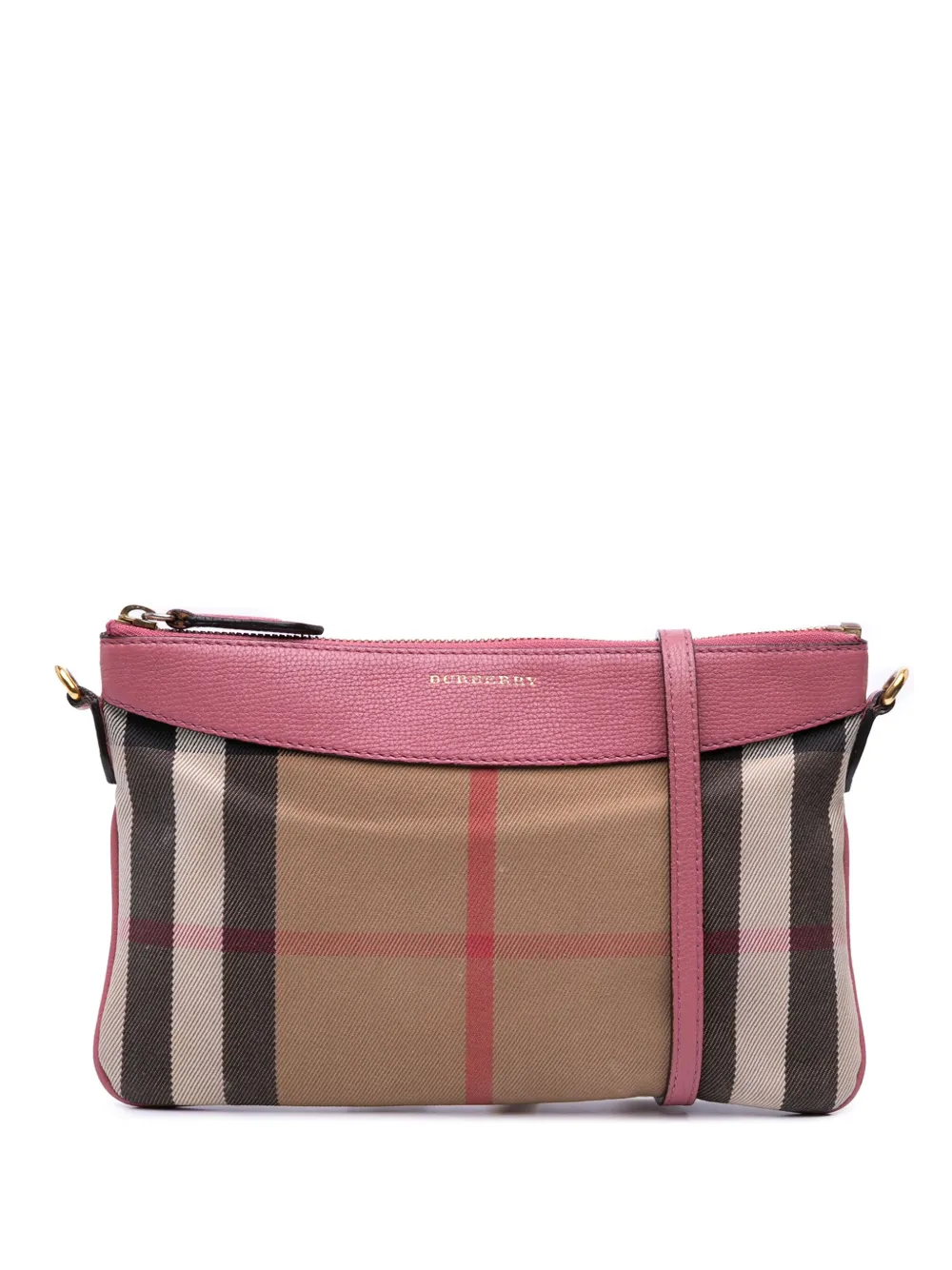 Burberry Pre-Owned 2000-2017 ハウスチェック キャンバス ダービー ペイトン ショルダーバッグ - ブラウン Burberry Pre-Owned 2000-2017 ハウスチェック キャンバス ダービー ペイトン ショルダーバッグ - ブラウン