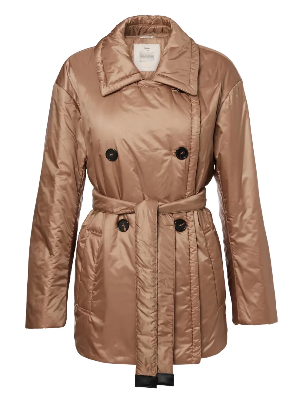 Max Mara Double-breasted Padded Jacket In Brown