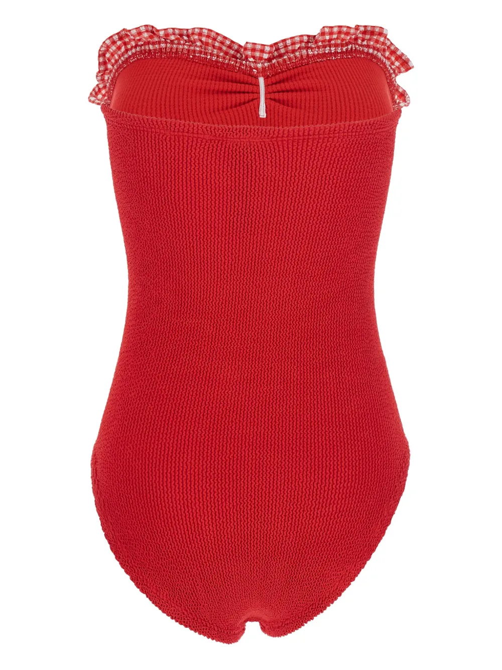 Hunza G Dolly ruffled-trim swimsuit Rood
