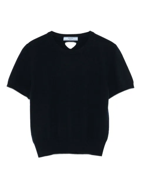 Prada keyhole-neck short-sleeve top