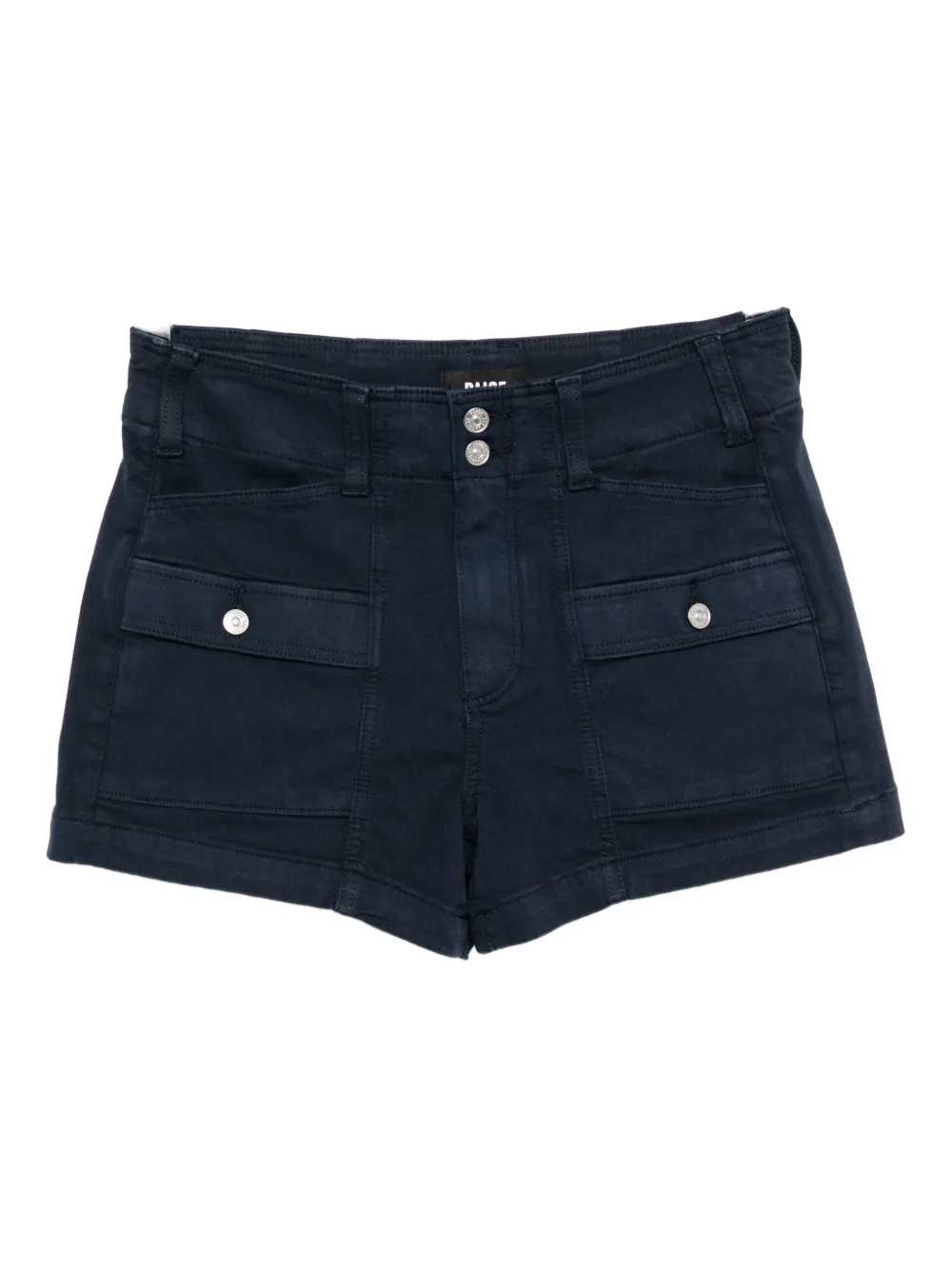 Paige Womens Olivia Patch-pocket Stretch-cotton Cargo Short Vintage Navy Seascape