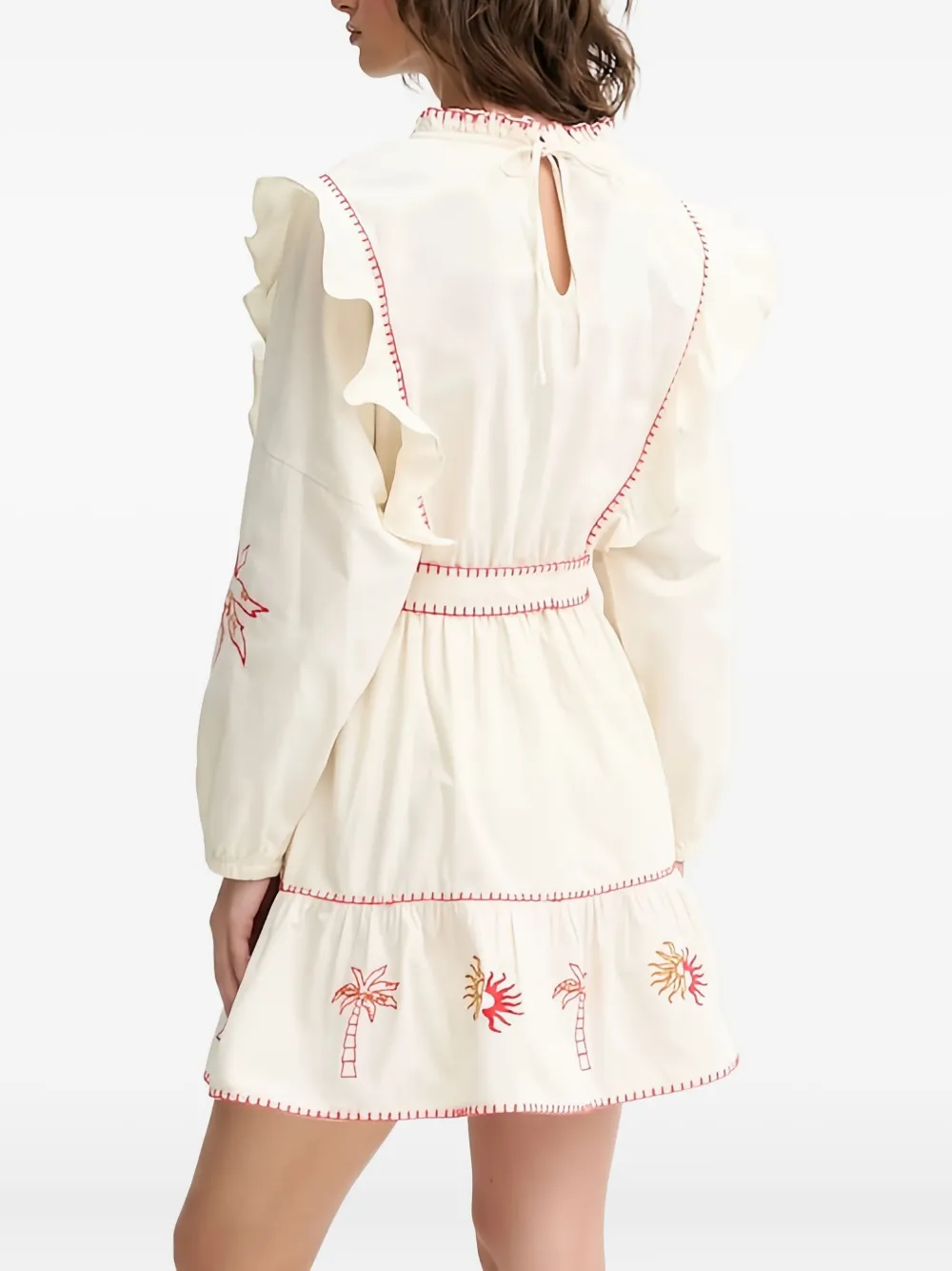 Never Fully Dressed Pollenca Embroidered Cotton Mini Dress In White