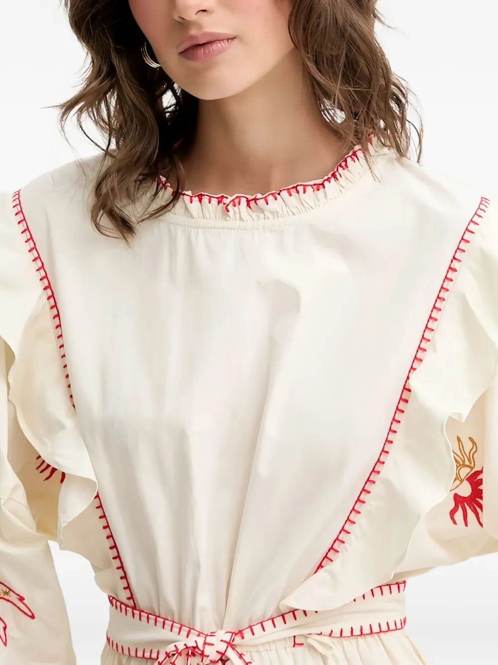 Never Fully Dressed Pollenca Embroidered Cotton Mini Dress In White