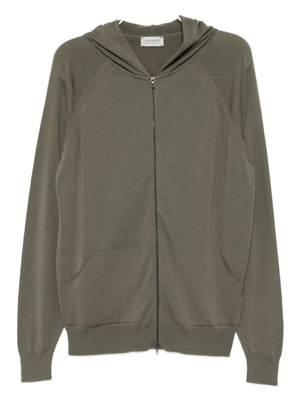 John Smedley Smed gebreide hoodie Groen