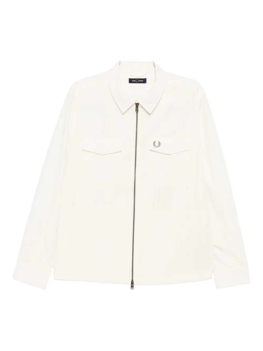 Fred Perry Zip-up Jacket In White