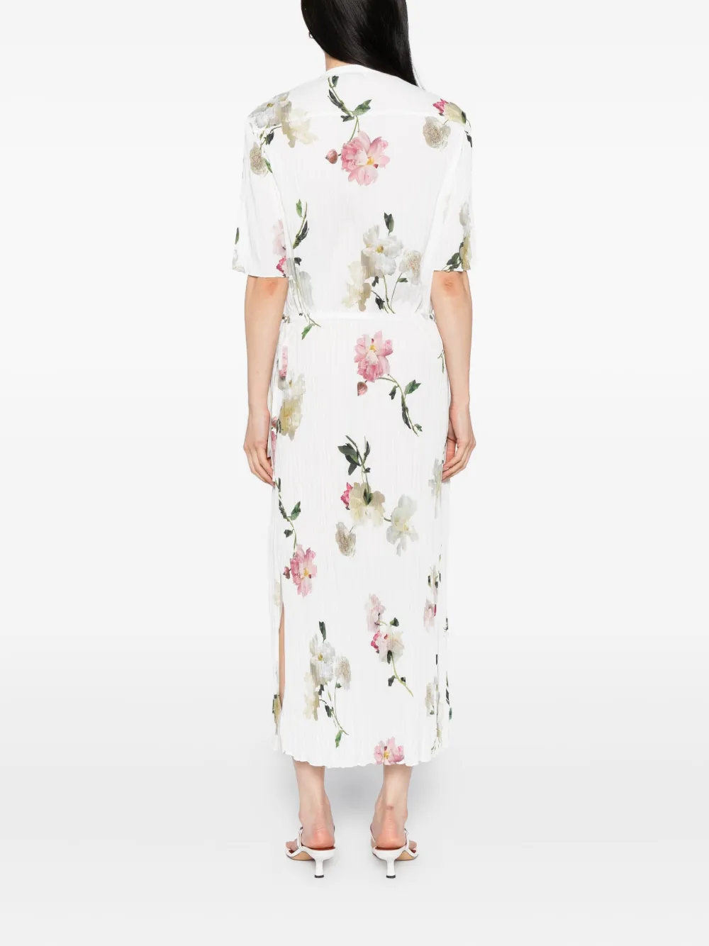 Vince Wilted Peony pleated skirt Wit