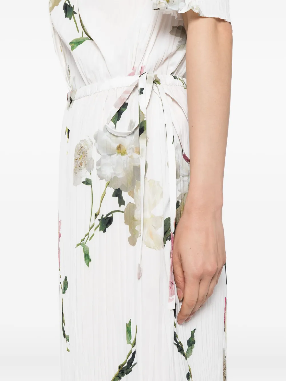 Vince Wilted Peony pleated skirt Wit