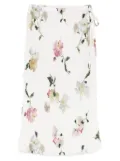 Vince Wilted Peony pleated skirt - White