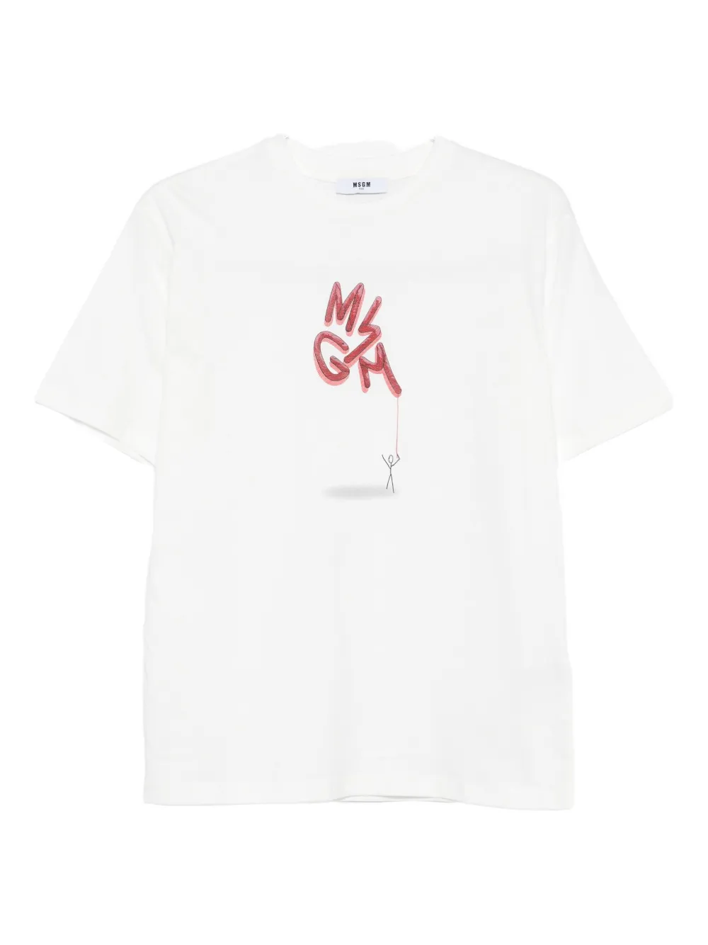 Msgm Kids' Logo-print T-shirt In White