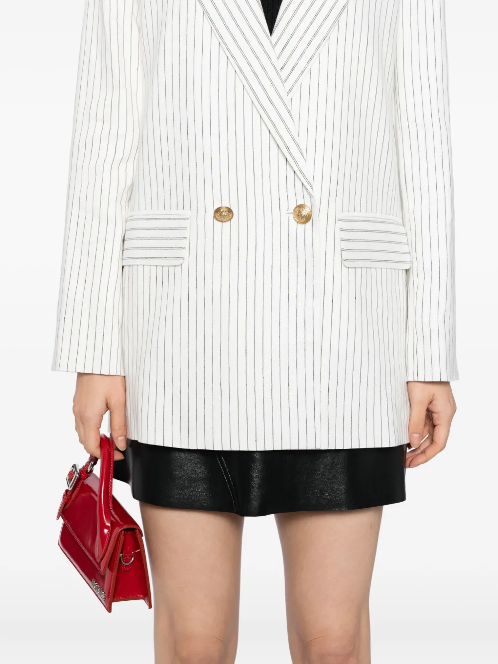 Alice And Olivia Arias Striped Blazer In White