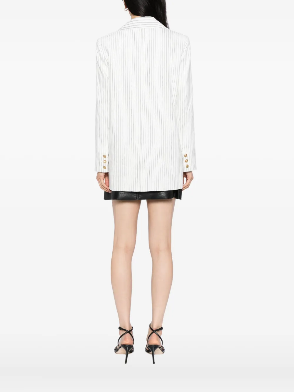 Alice And Olivia Arias Striped Blazer In White