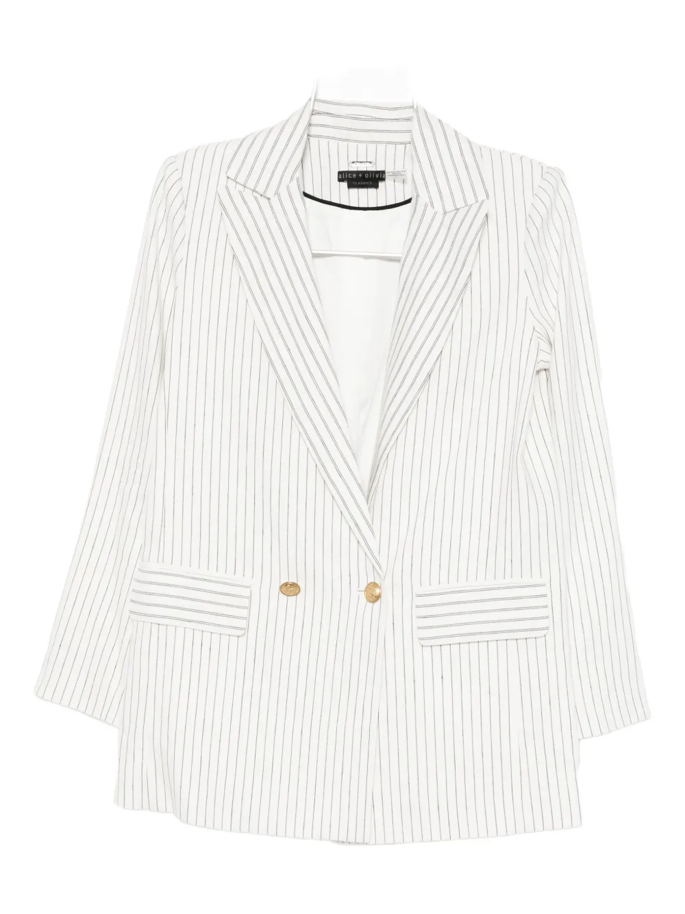 Alice And Olivia Arias Striped Blazer In White