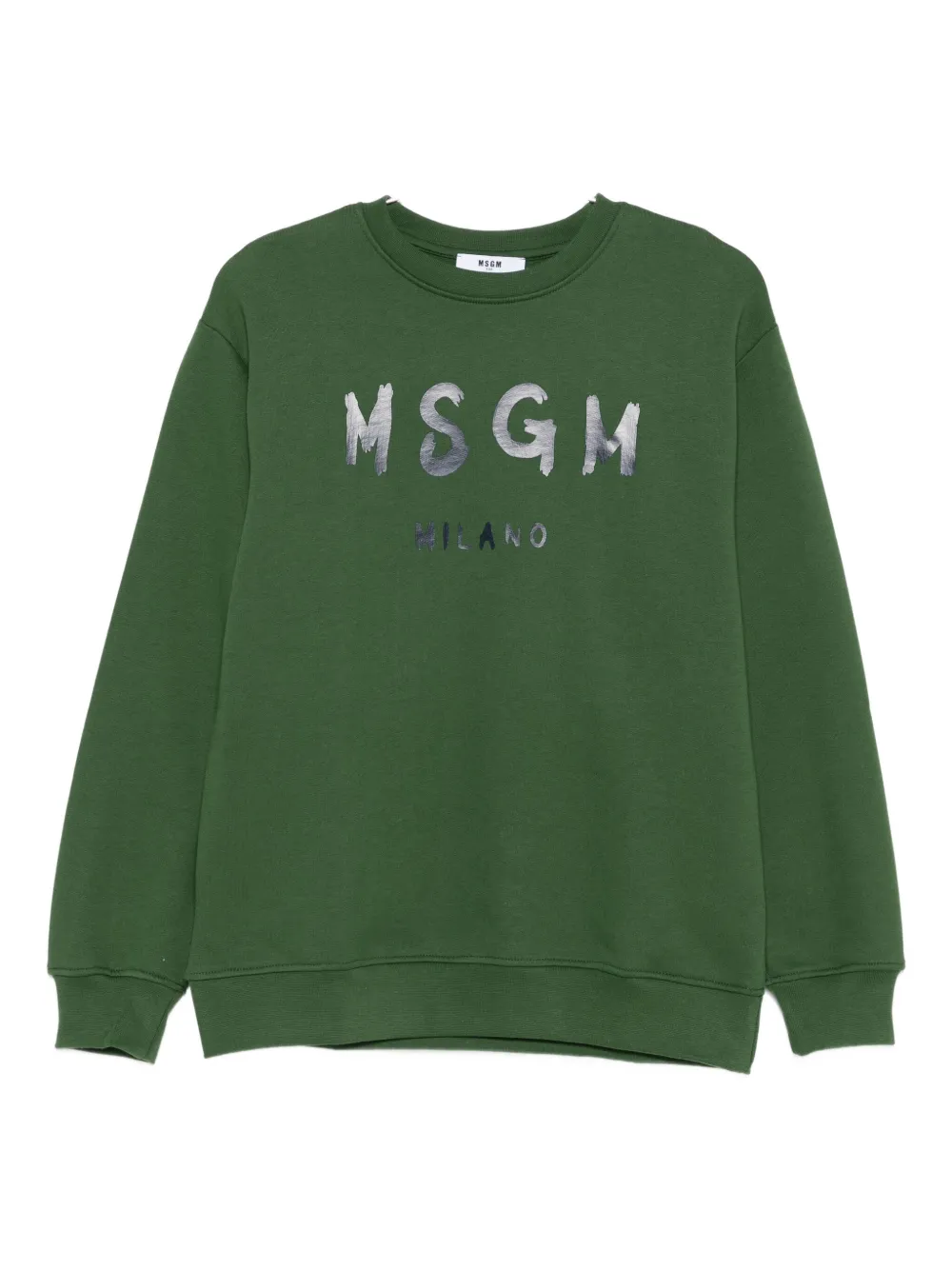 Msgm Logo-print Sweatshirt In Green