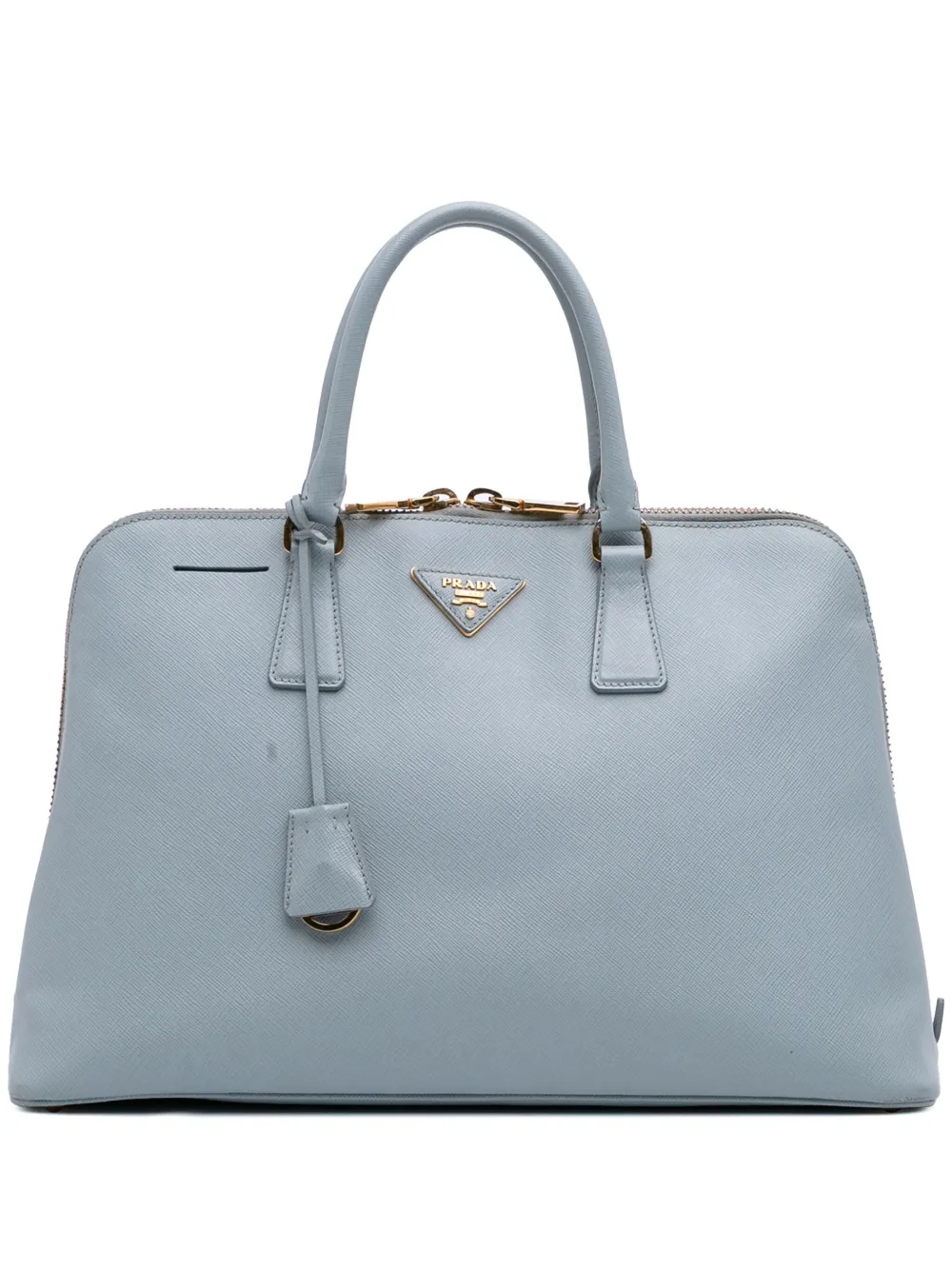 Prada Pre-Owned 2010-2025 ラージ サフィアーノルクス プロムナード サッチェルバッグ - ブルー Prada Pre-Owned 2010-2025 ラージ サフィアーノルクス プロムナード サッチェルバッグ - ブルー