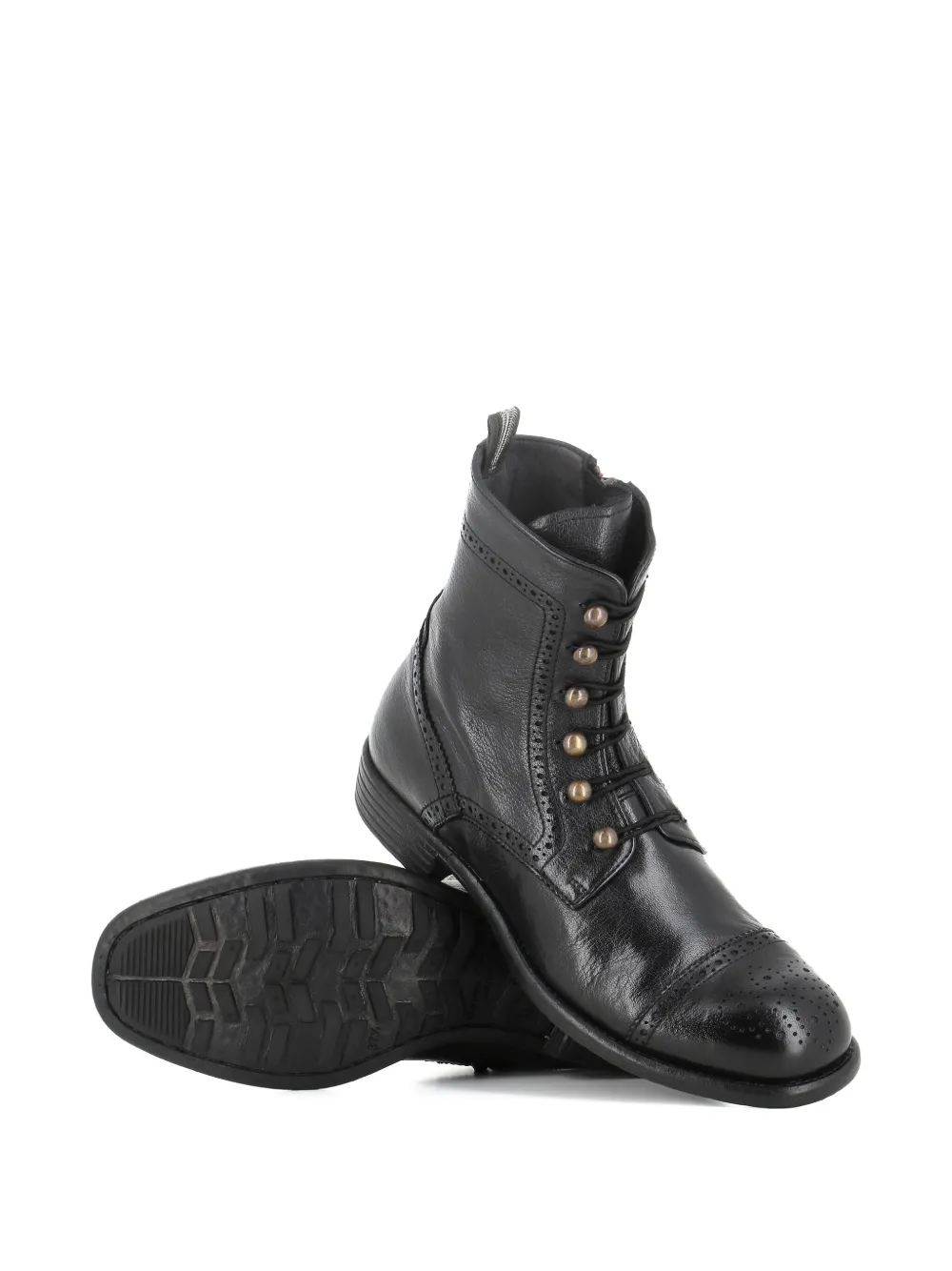 Officine Creative lace-up brogue boots Black