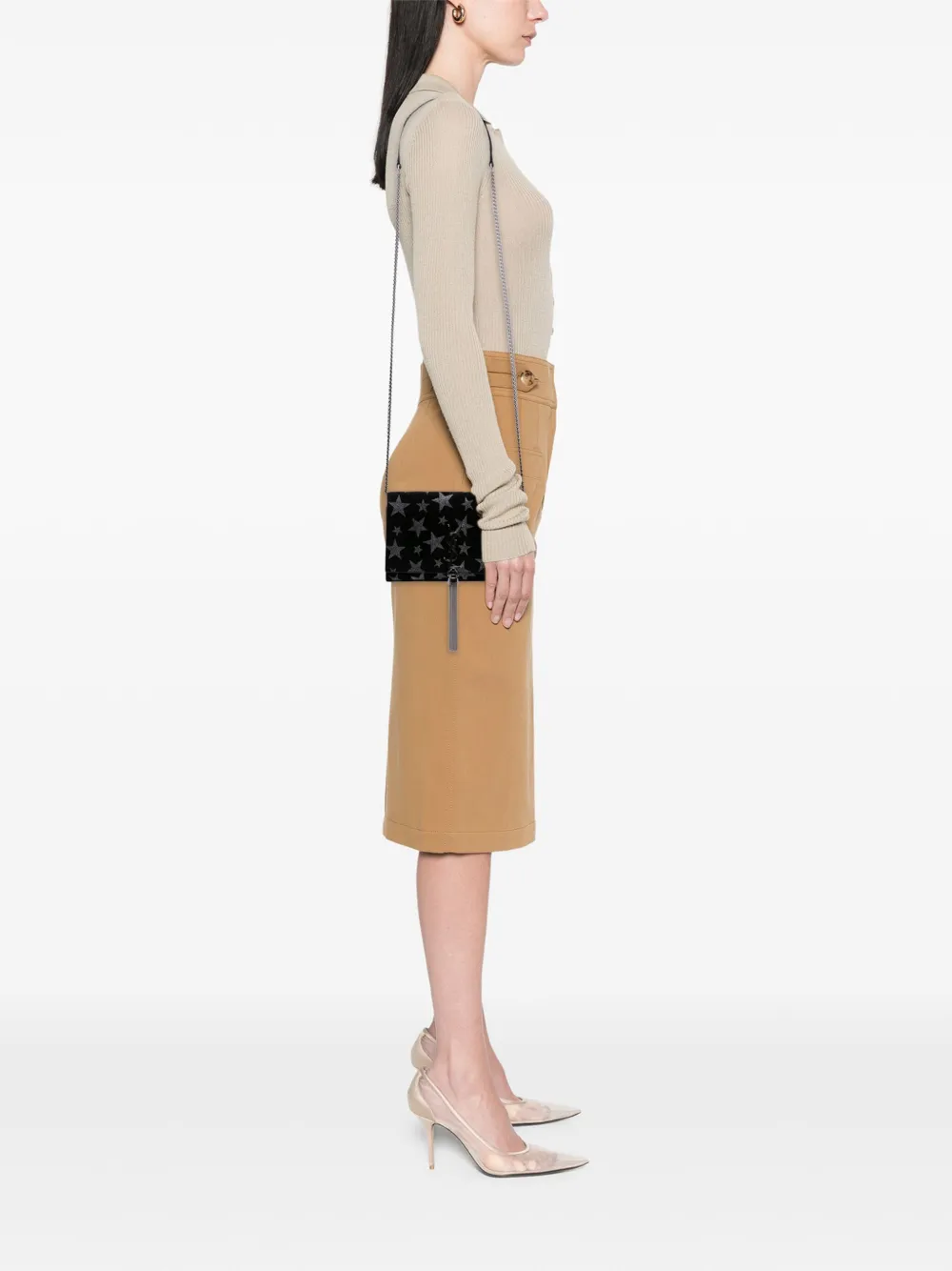 Saint Laurent Pre-Owned 2016 Suede Monogram Star Kate Tassel Wallet on Chain crossbody bag | Pre-Owned | Image 2
