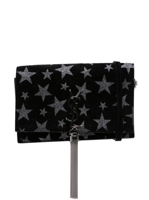 Saint Laurent Pre-Owned 2016 Suede Monogram Star Kate Tassel Wallet on Chain crossbody bag