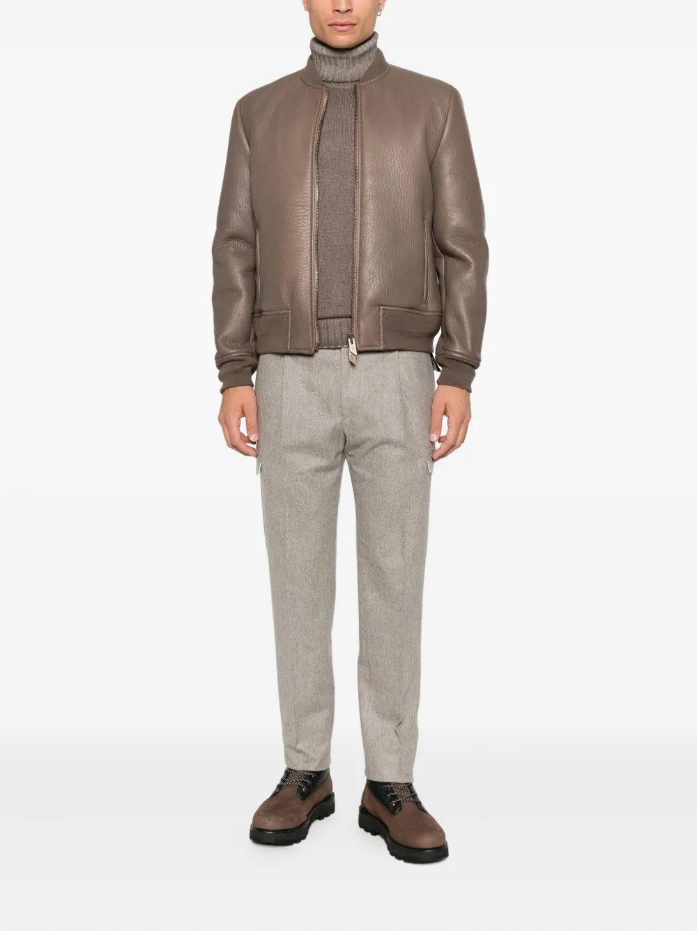 Tagliatore Straight broek van scheerwol met plooien - Beige