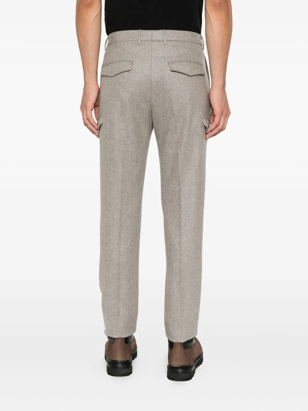 Tagliatore Straight broek van scheerwol met plooien Beige