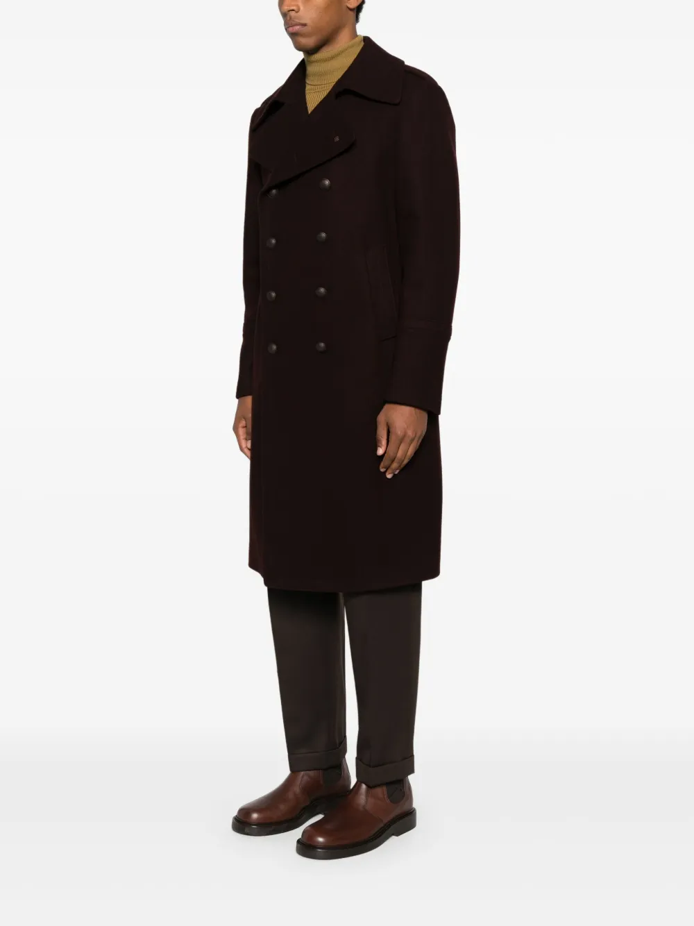 Tagliatore Double-breasted Coat In Black