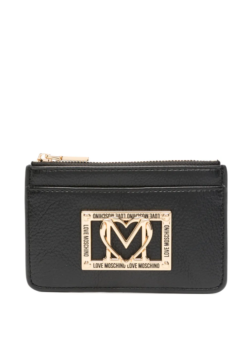 Love Moschino logo-plaque card holder - ブラック Love Moschino logo-plaque card holder - ブラック