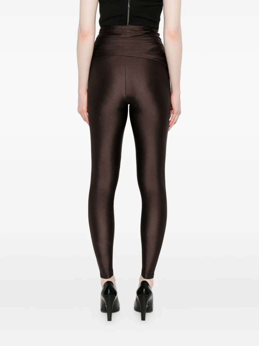 The Andamane Vicki Draped-waist Leggings In Brown