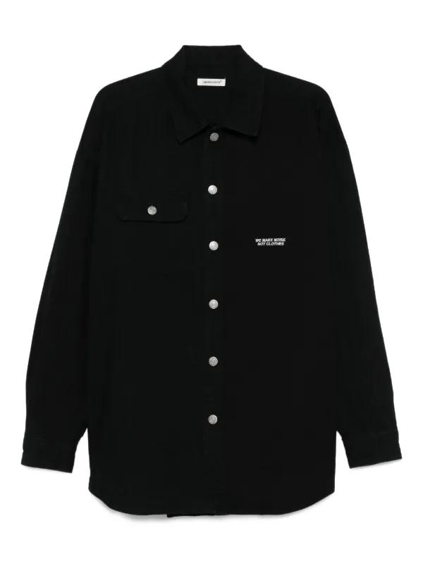 トップス UNDERCOVER Asymmetrical black shirt Undercover Asymmetrical Top | Black | FARFETCH