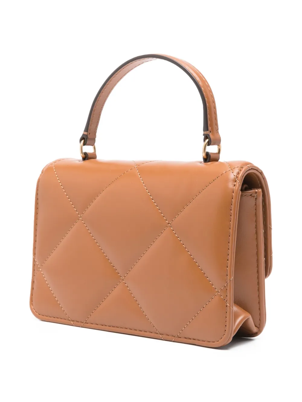 Tory Burch Mini Kira Diamond-quilted Tote Bag In Brown